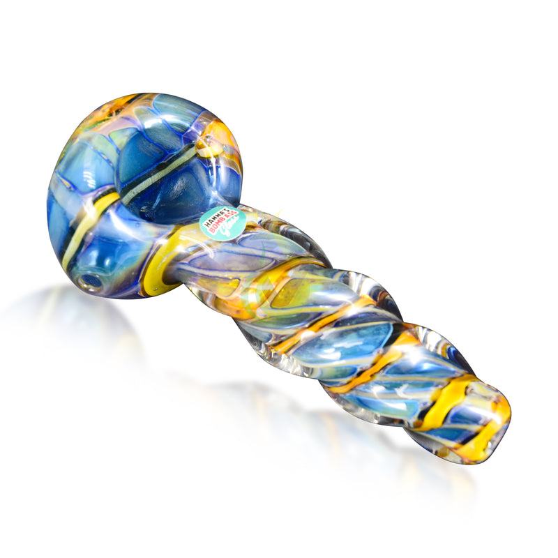 Hanna's Bomb Ass Glass 4.5" Twisted Hand Pipe
