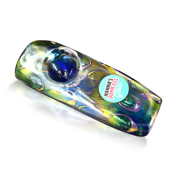Hanna's Bomb Ass Glass 3.5" Inside Out Solid Block Hand Pipe